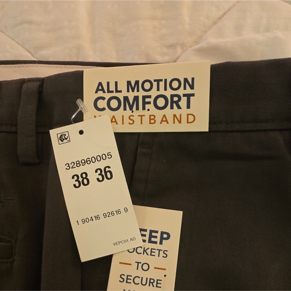 Dockers Easy Khaki Black Pants Classic Fit Straight Leg Cotton Twill 38x36